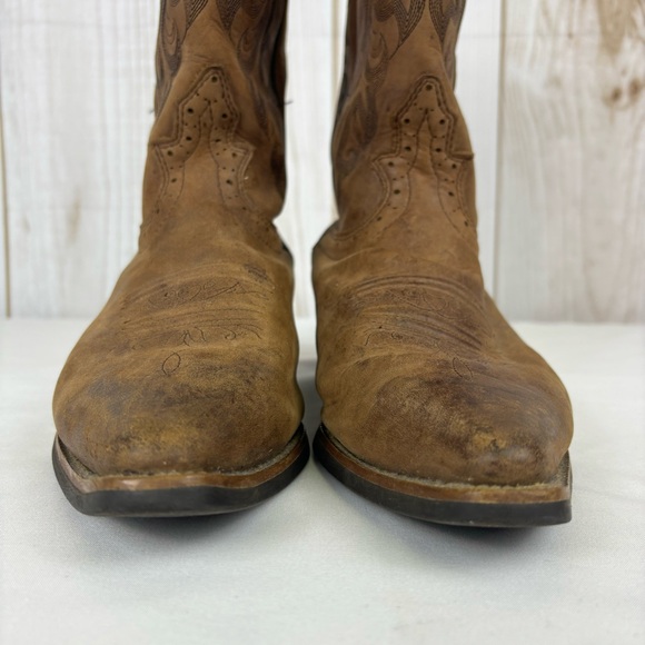 Justin McKayla Boots Embossed Leather Pointed Toe Western Boot Brown Size 9 - Picture 5 of 16